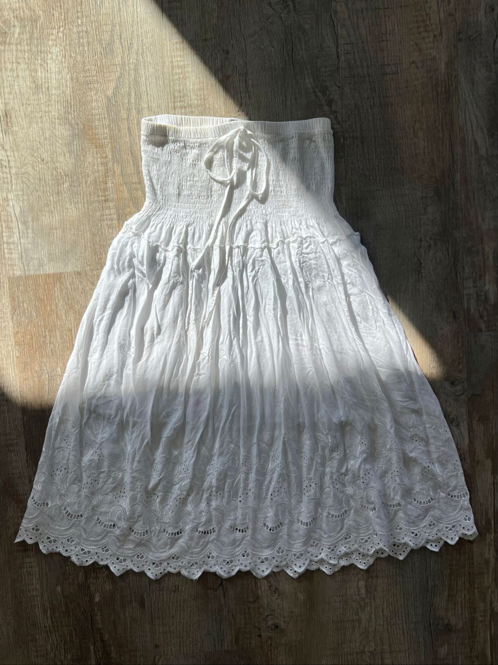 White Strapless Mini Dress