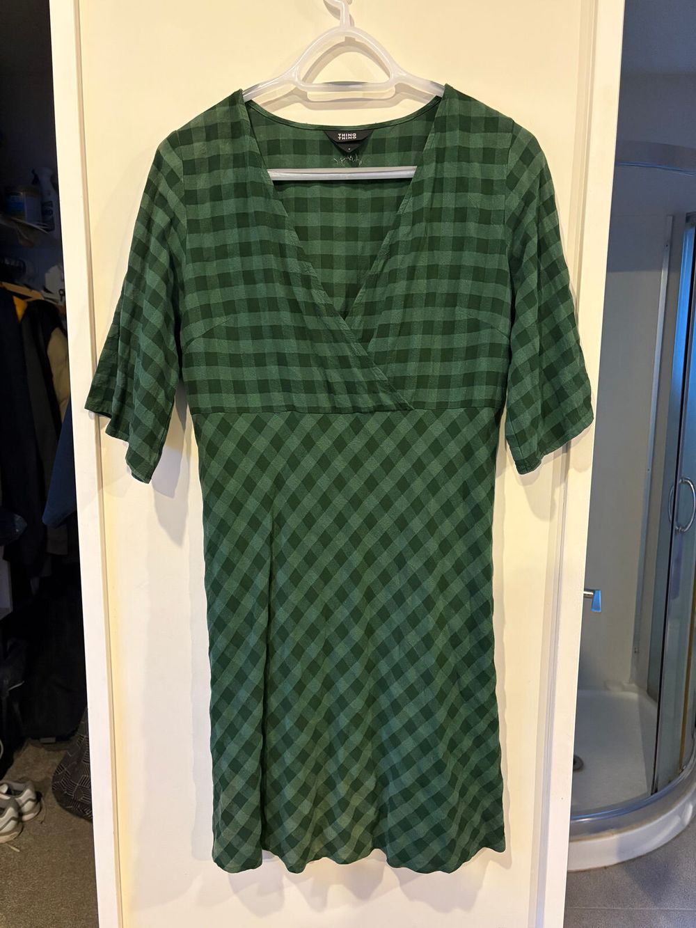 Thing Thing Green Checkered Dress