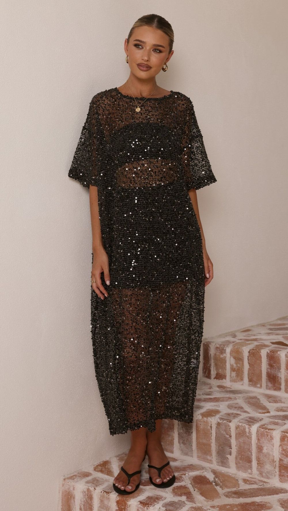 slim fit dress slacks Nara Off Shoulder Sequin Mini Dress main image 0