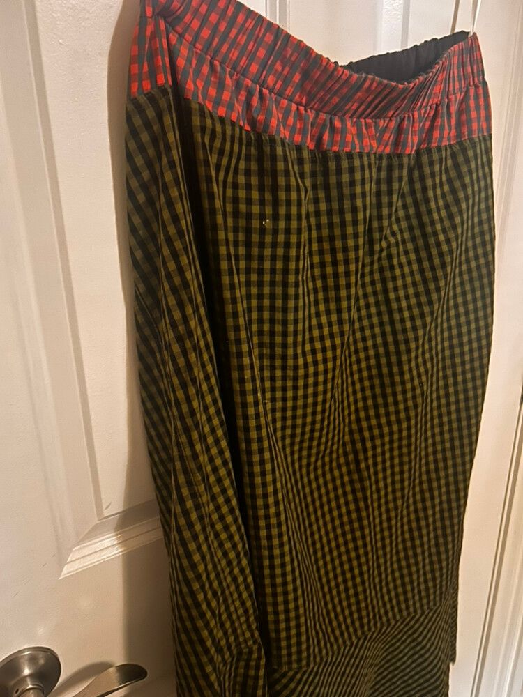 NOM*d Green and Red Check Skirt