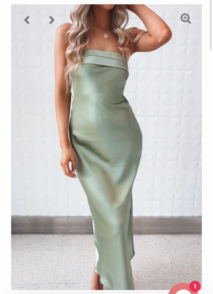 Shareen Collection - Satin Strapless Maxi Dress on Designer Wardrobe Shareen Collection - Satin Strapless Maxi Dress on Designer Wardrobe