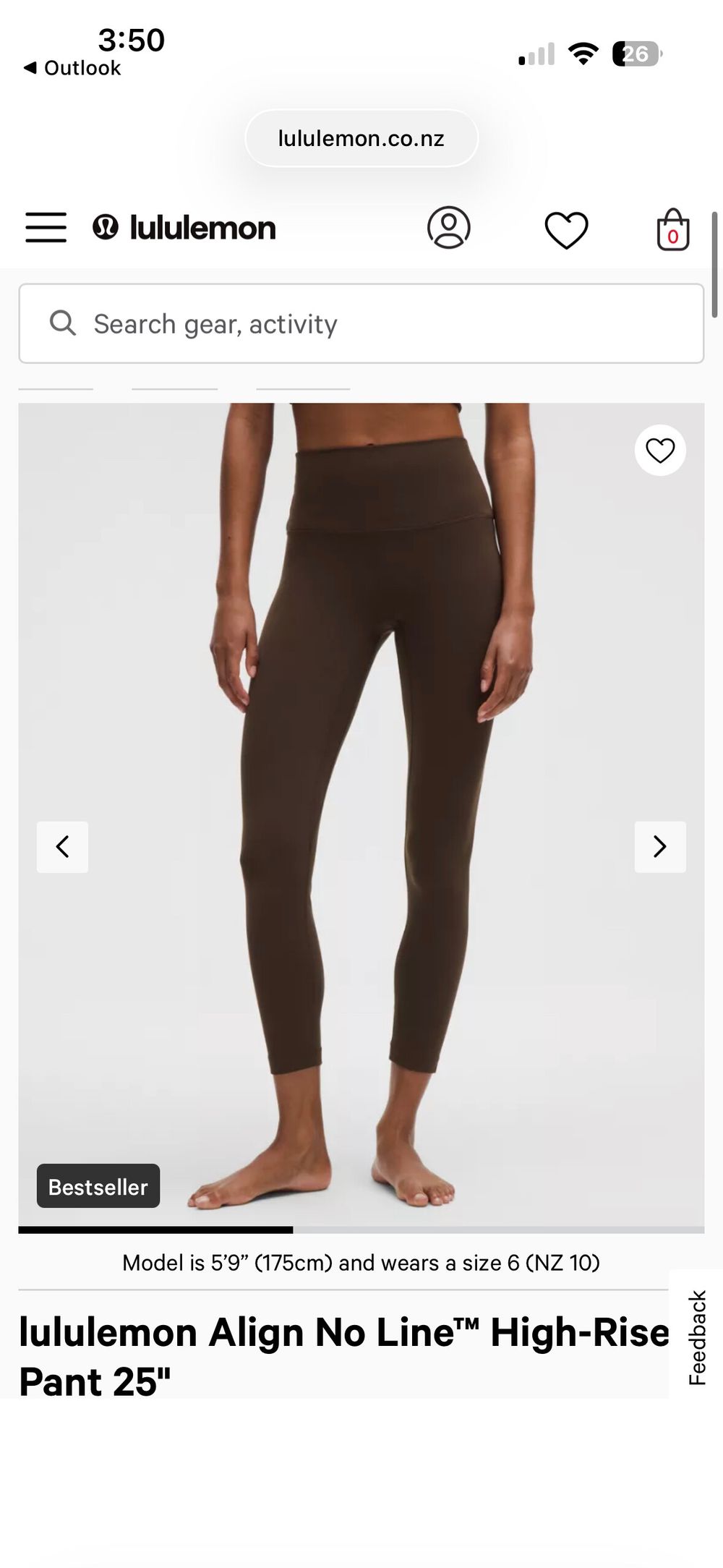 Lululemon Brown Align No Line High-Rise Pant