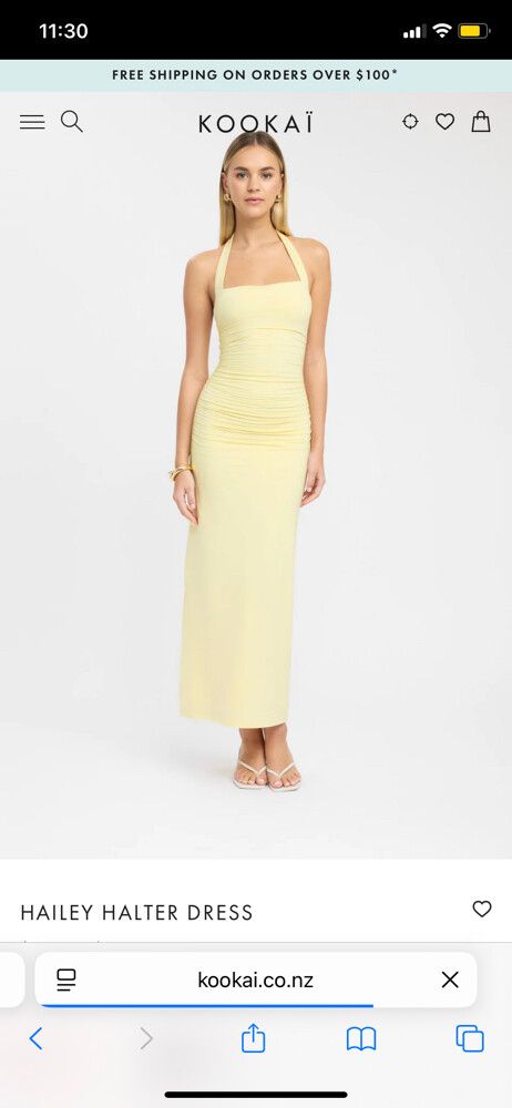 Kookai - Kookai Yellow Halter Dress on Designer Wardrobe