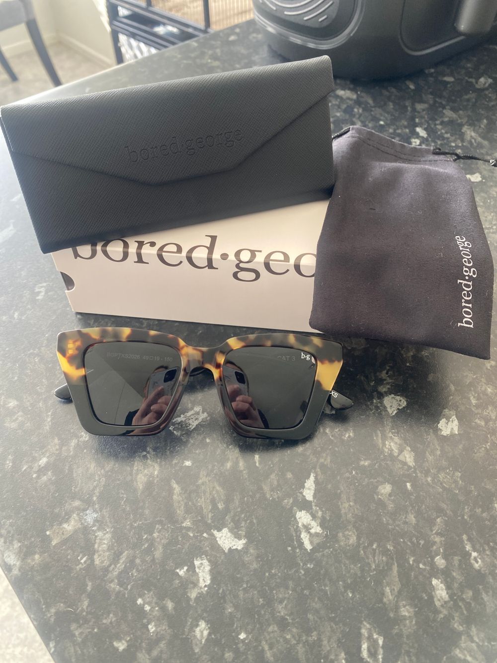 Bored George Tortoiseshell Square Sunglasses