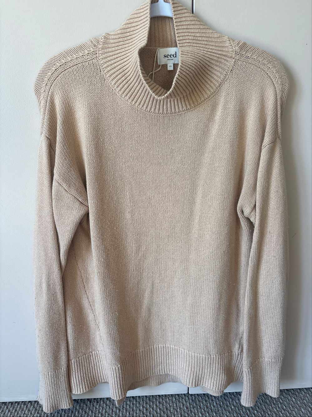 Seed Heritage Beige Ribbed Knit Jumper