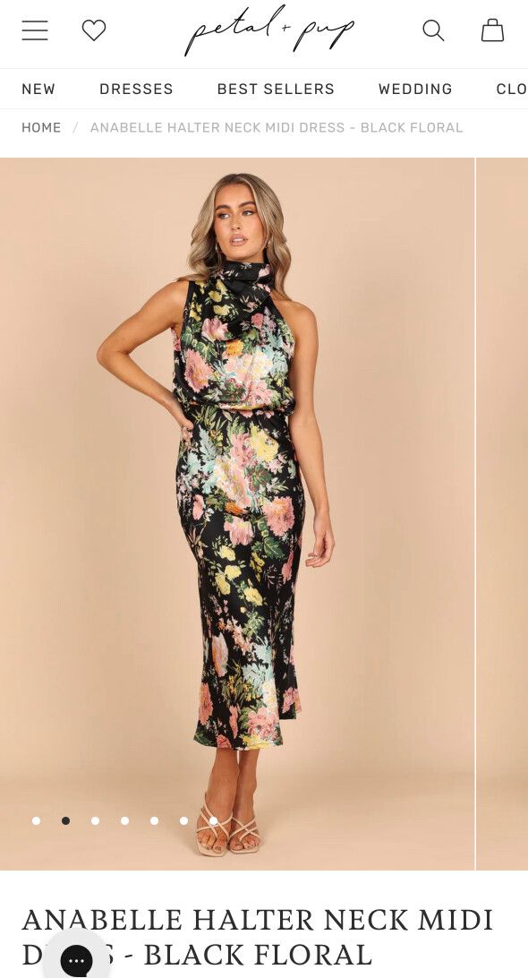 knee length dresses for ladies Petal and Pup Women's Anabelle Halter Neck Midi Dress