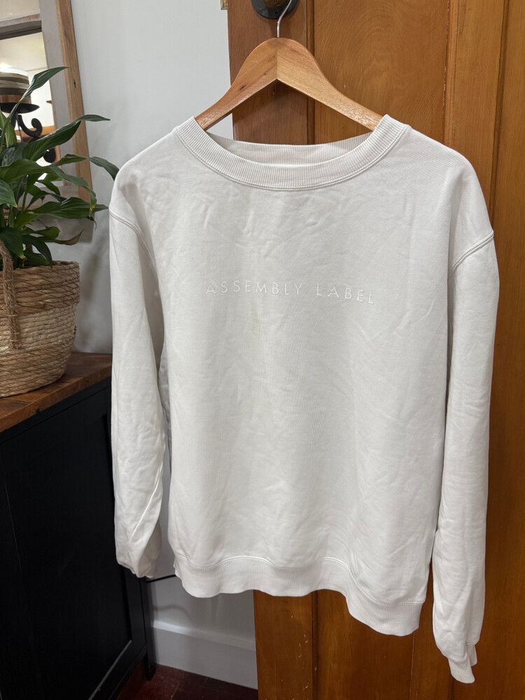 White Assembly Label Crew Neck