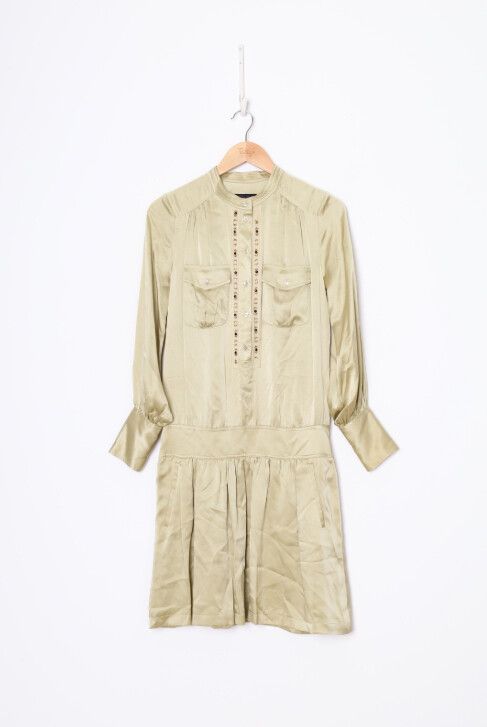 Barbara Bui Khaki Silk Dress