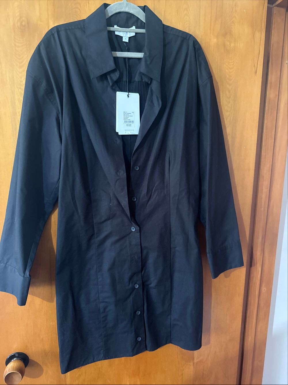 Witchery Black Longline Shirt dress
