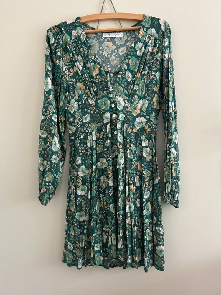 afrm green dress Vera Ruffle Strap Dress Green Apple– Selfie Leslie