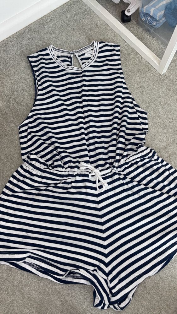 Five Each Nautical Striped Playsuit