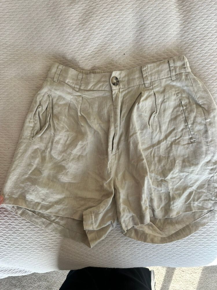 Cream Stussy Baggy Fit Shorts