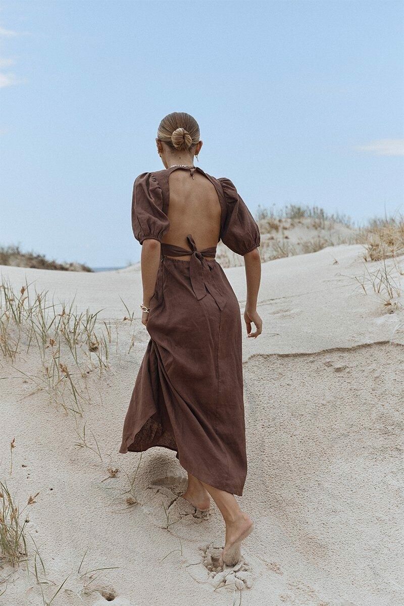 dissh chocolate brown dress Chocolate Brown Midi Dress Trends for Spring Events