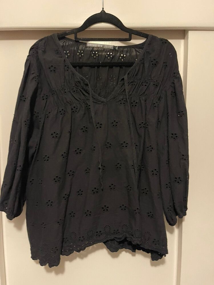 Shine On Label Black Top