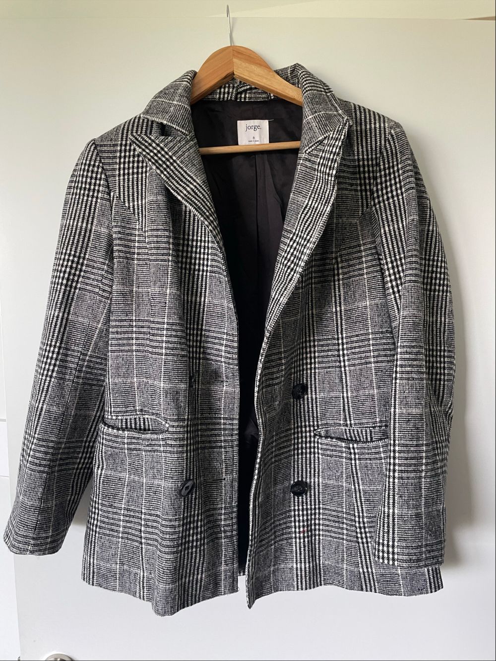 Jorge Black And White Check Blazer