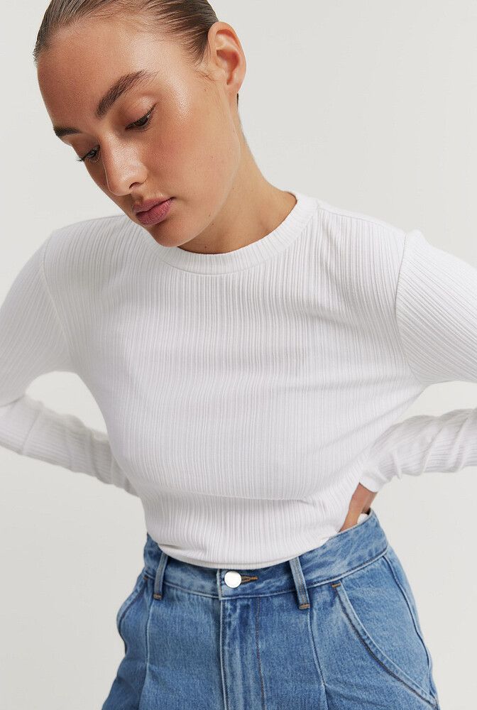 White Long Sleeve Top
