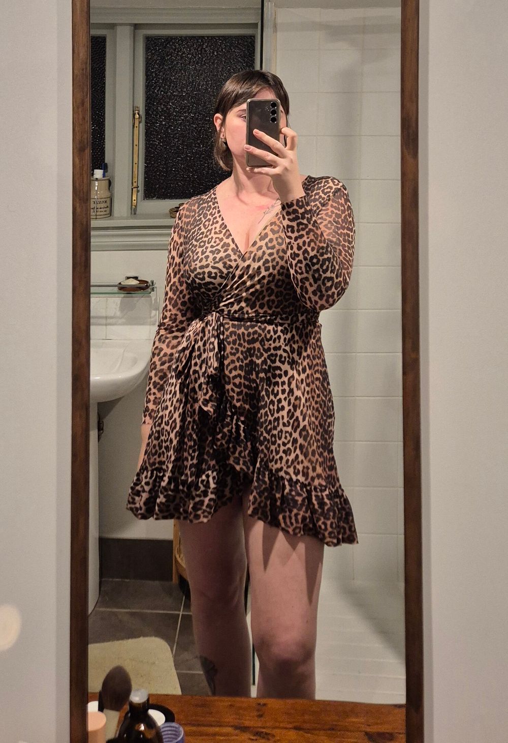 Leopard Mesh Dress