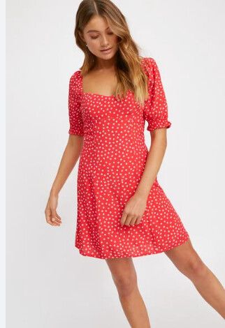 Kookai - Kookai Patrice Mini Dress - Red. Size 34 on Designer Wardrobe