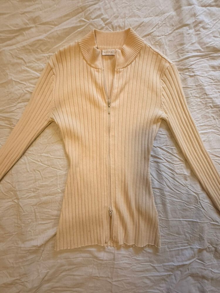 Kookai double zip knit top