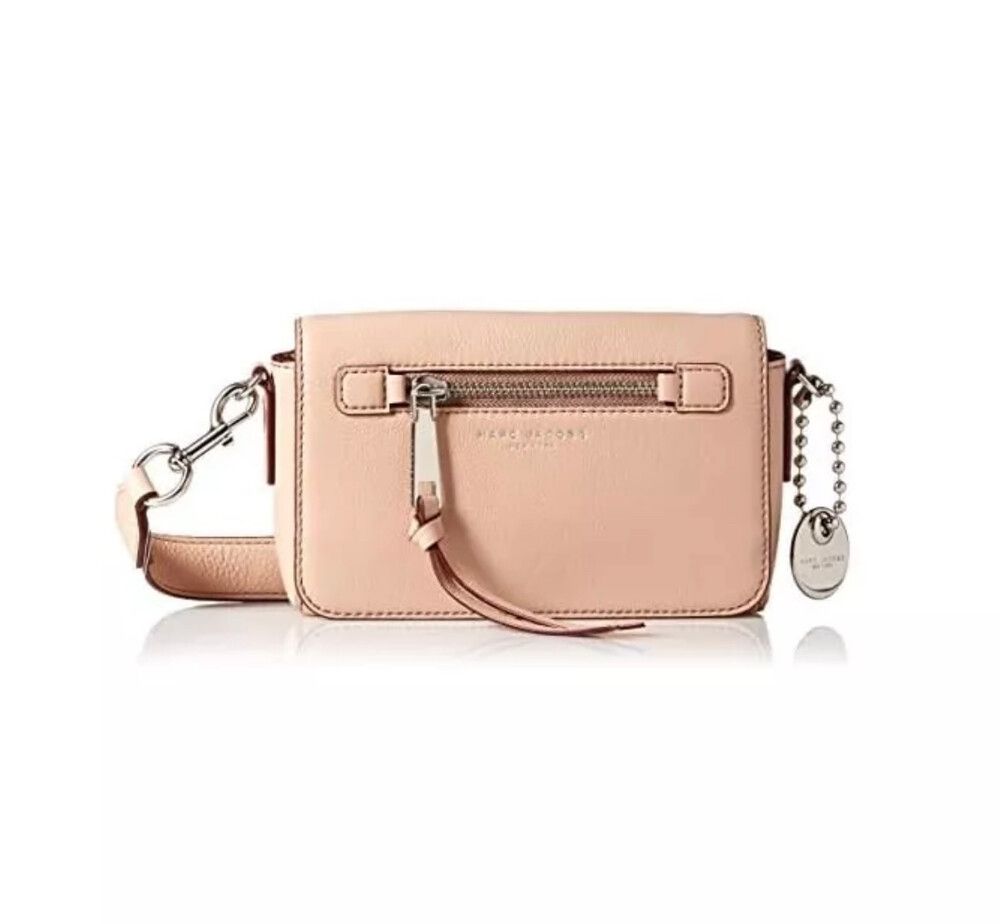MARC JACOBS Crossbody Purse Bag Beige Tan Leather Nude Camera Snapshot Shoulder