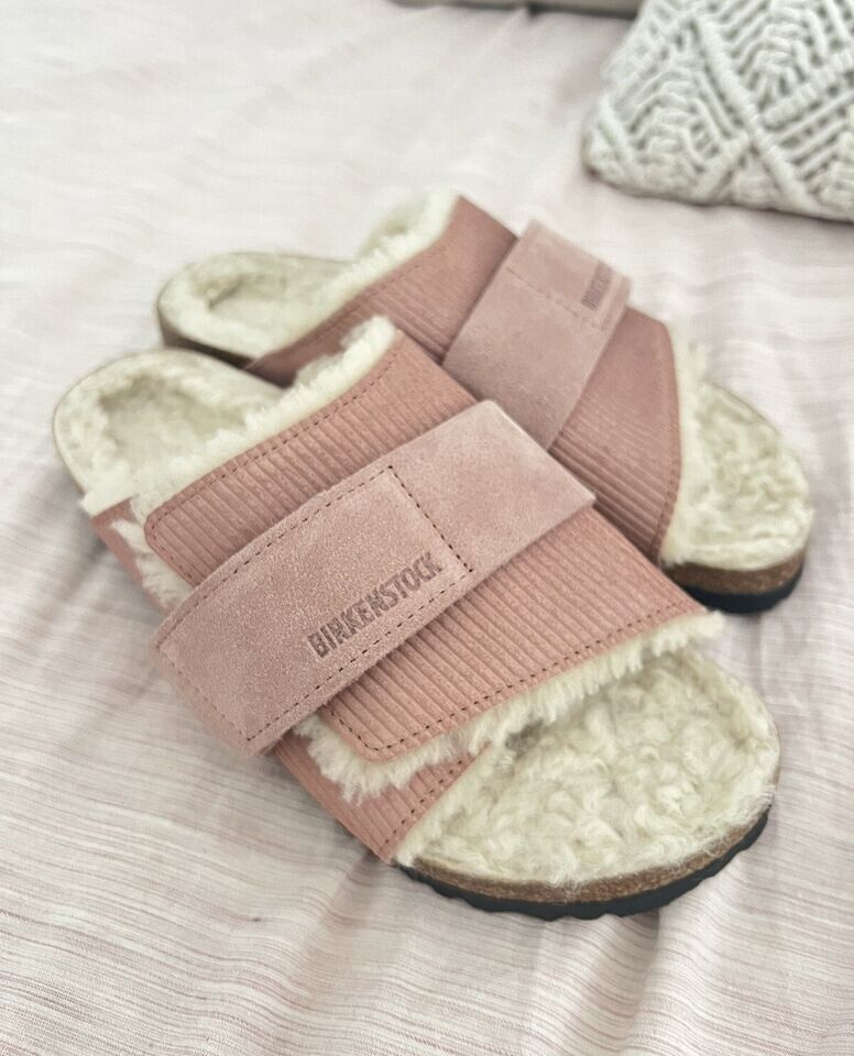 Kyoto Shearling Birkenstock Pink Clay Fur Au 9 40 Narrow Slip On Sandals Suede