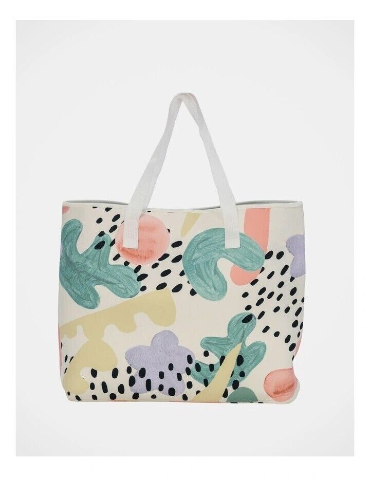 VUE Neoprene Beach Tote Bag in Specs & Shapes colourful shapes 50 x 15 x 38 cm
