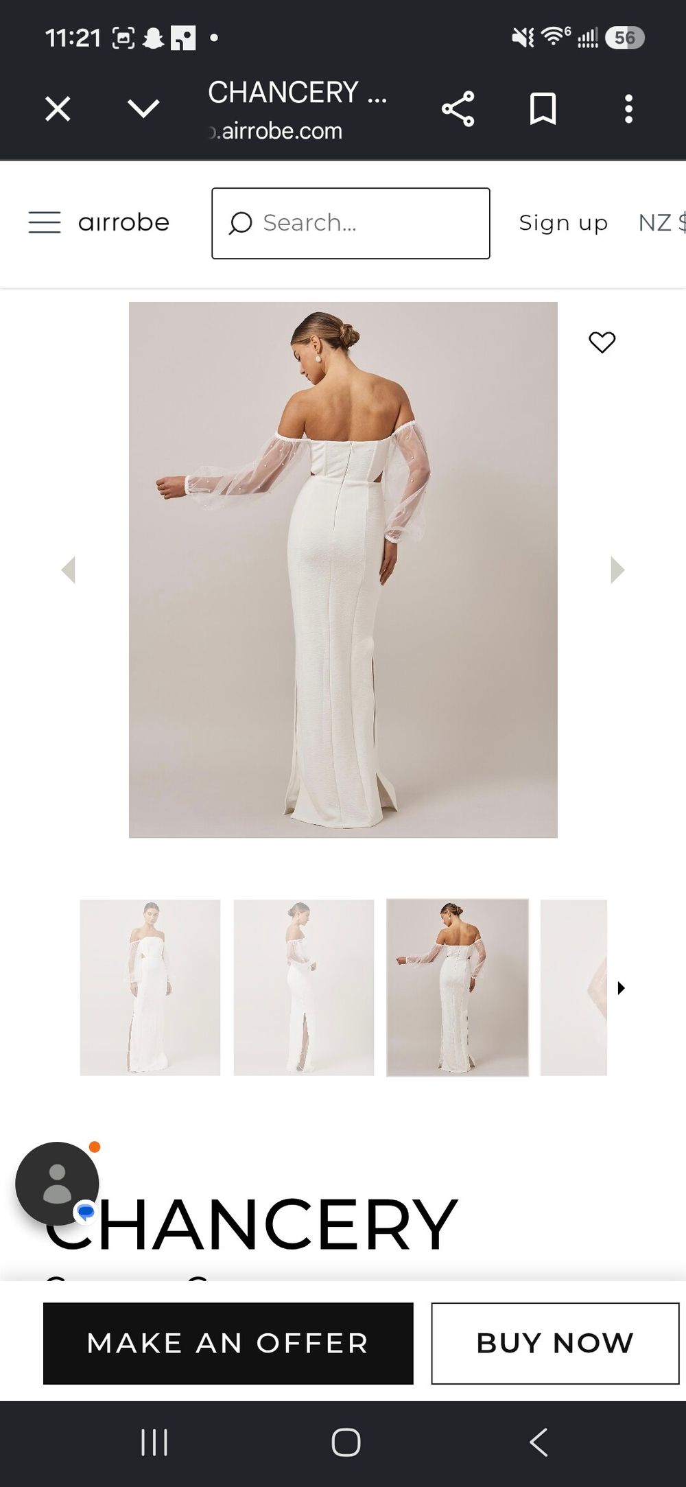 Chancery White Corsage Gown