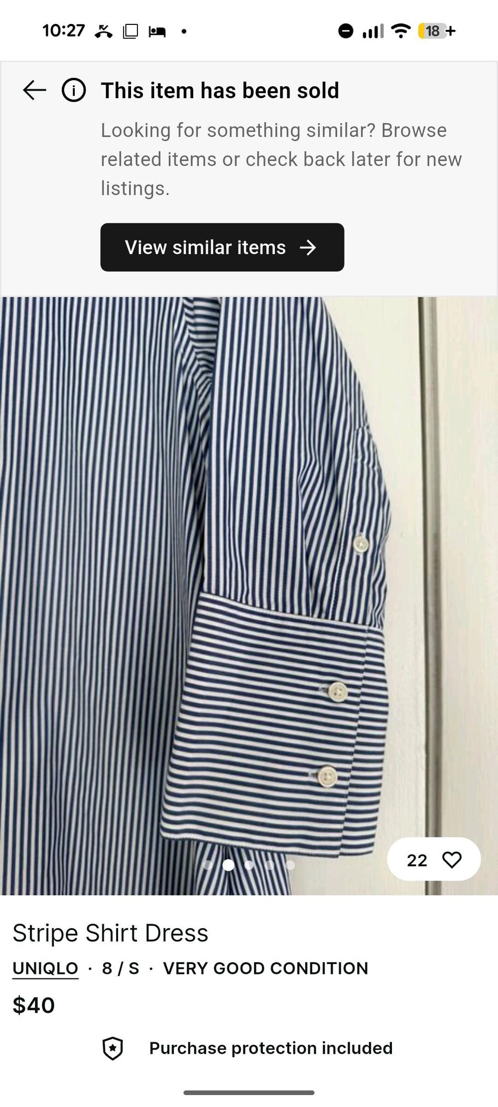Uni Qlo blue stripe dress
