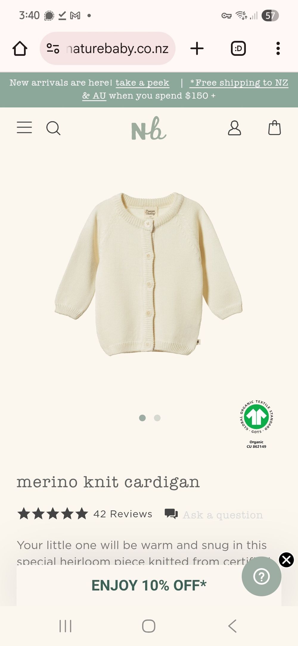 Nature Baby Merino Knit Cardigan