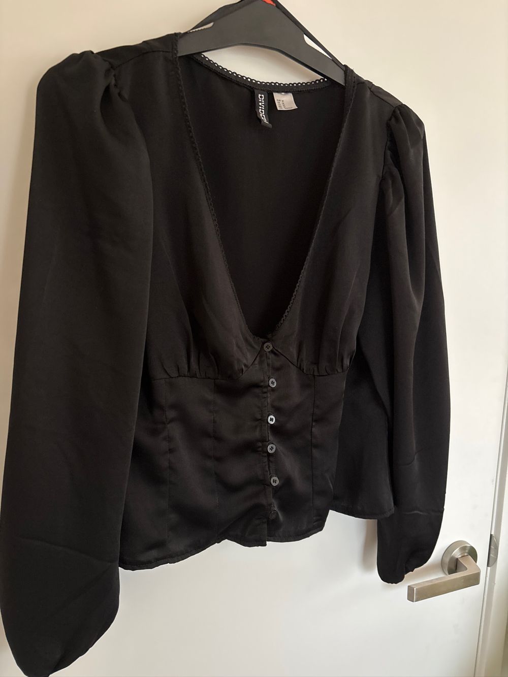 Satin Button Up Long Sleeve Blouse
