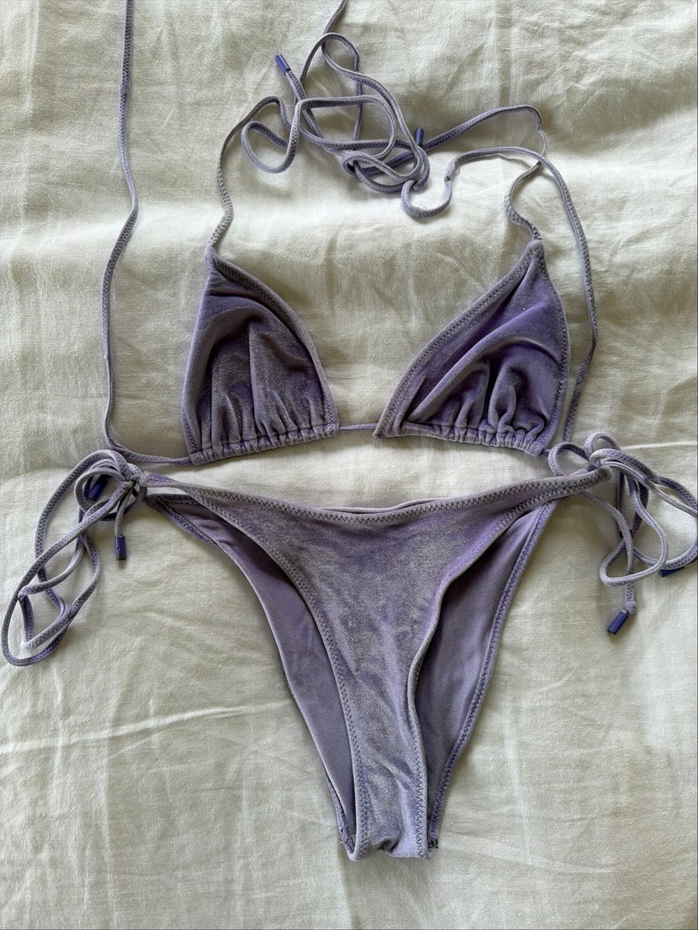 velvet Purple Bikini Set