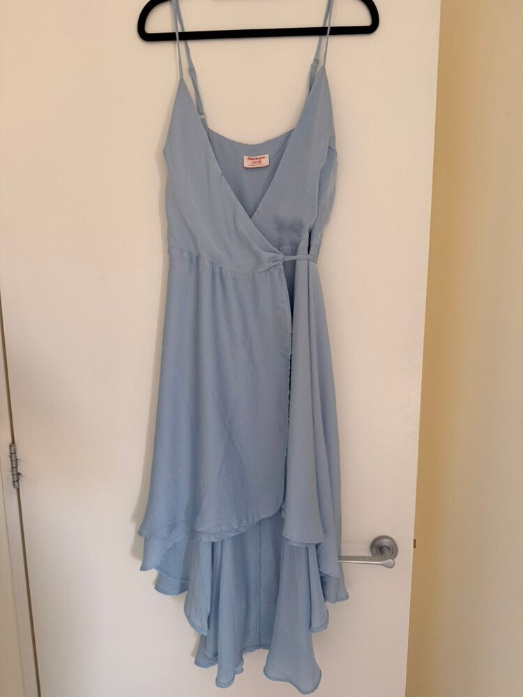 Showpo - Showpo Blue Wrap Dress on Designer Wardrobe