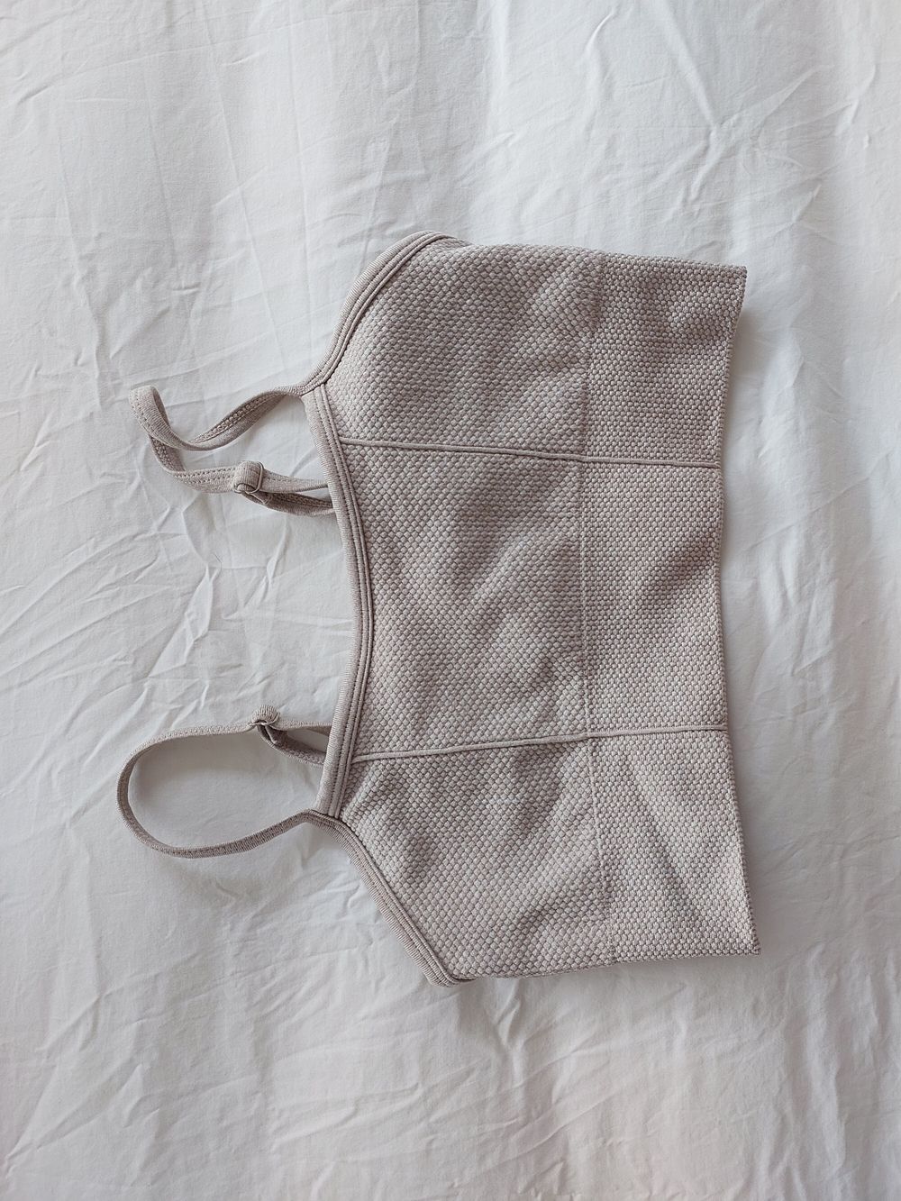 Beige luxe seamless strap bra