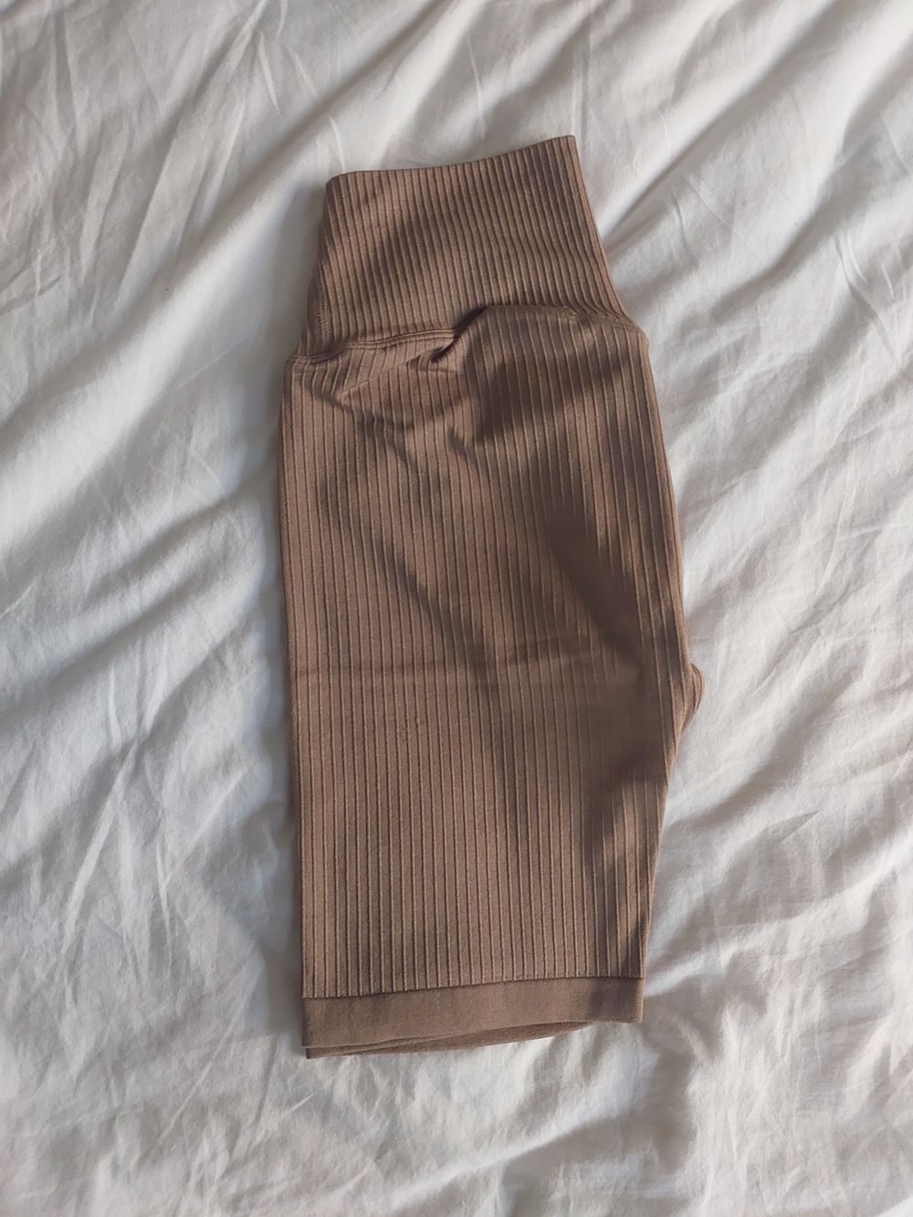 Espresso ribbed seamless bikershort