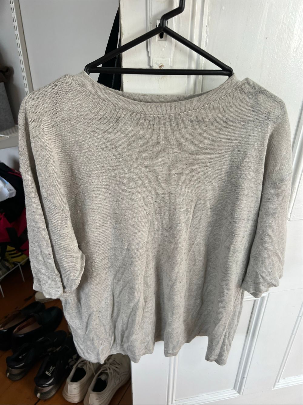Assembly label grey linen knit top