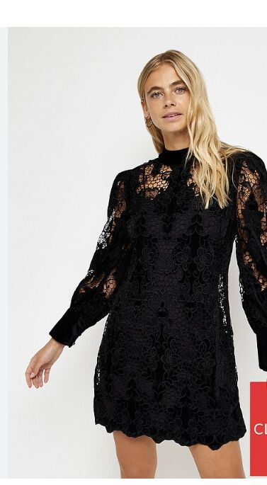 River Island - Lace velvet dress on Designer Wardrobe