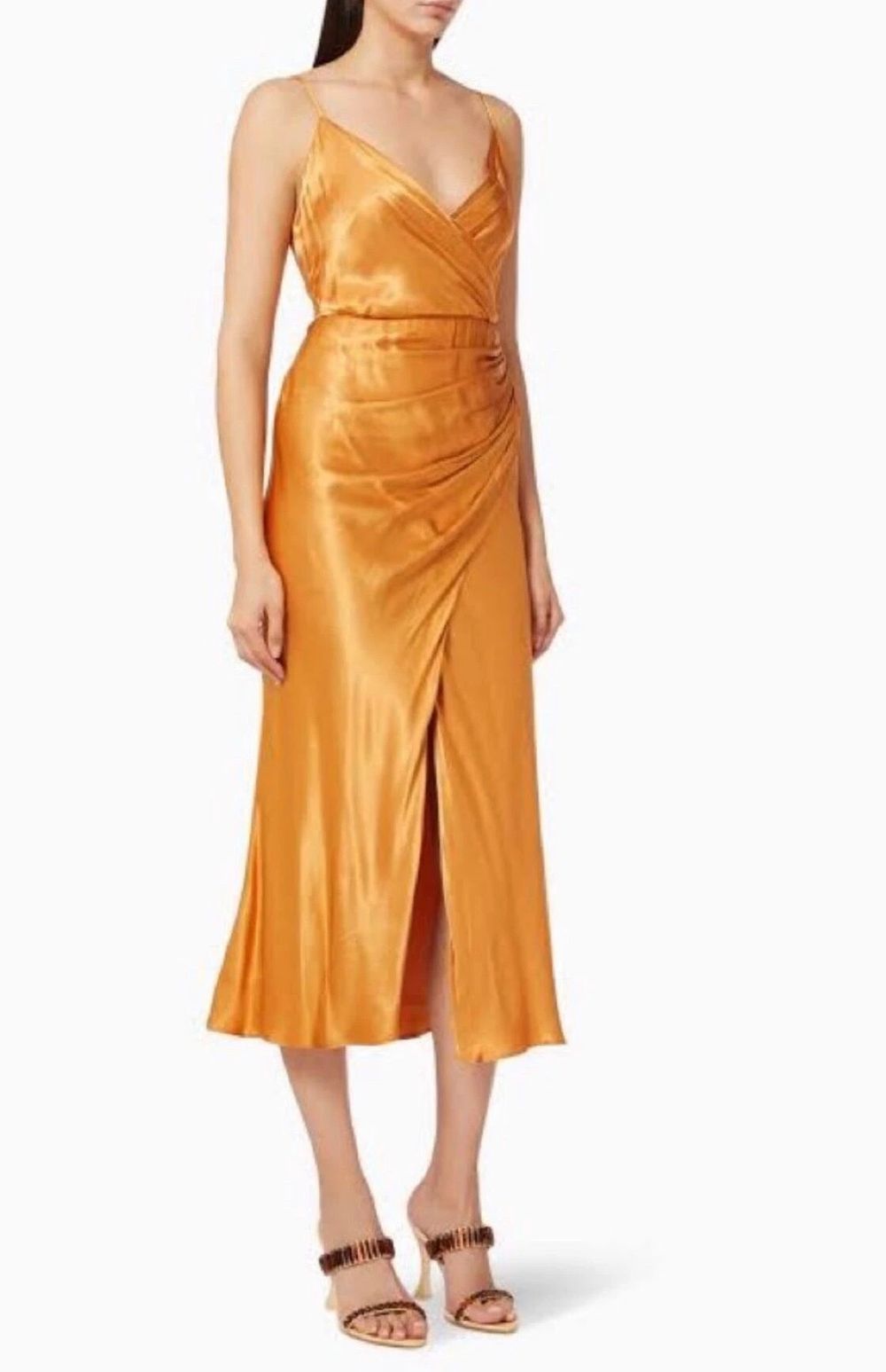 La Lune Cross Draped Midi Dress BNWT