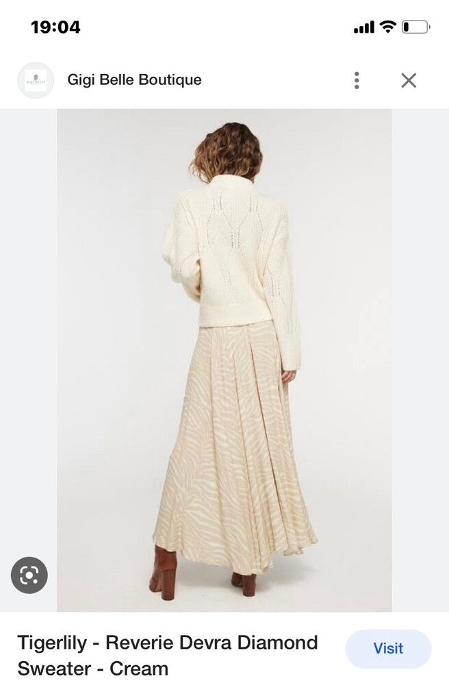 - Reverie Deva Diamond Sweater - Cream