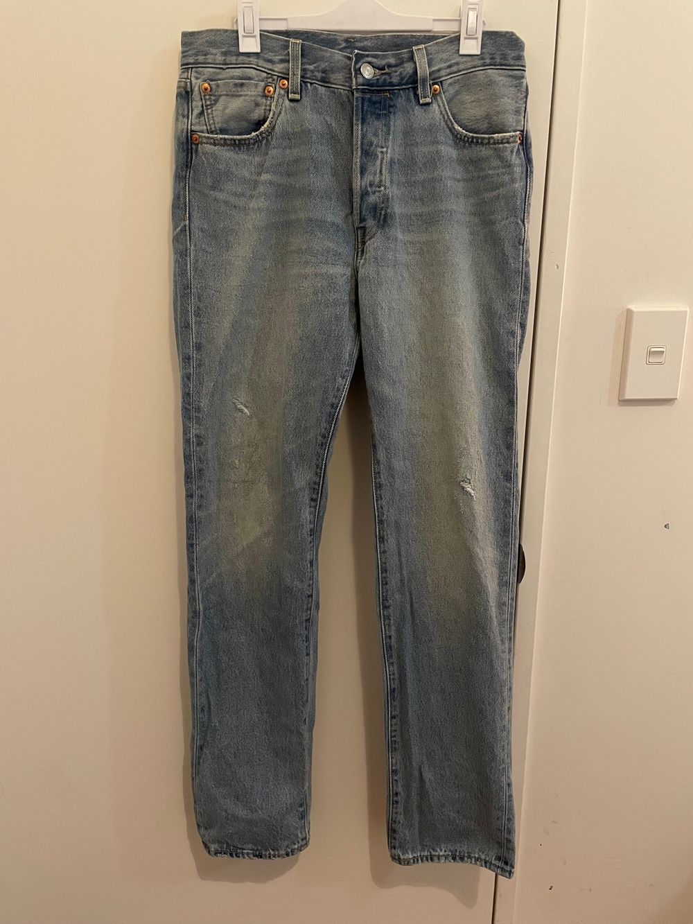 Levi's distressed 501 jeans