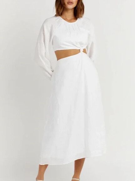 Sofia Linen Midi Dress