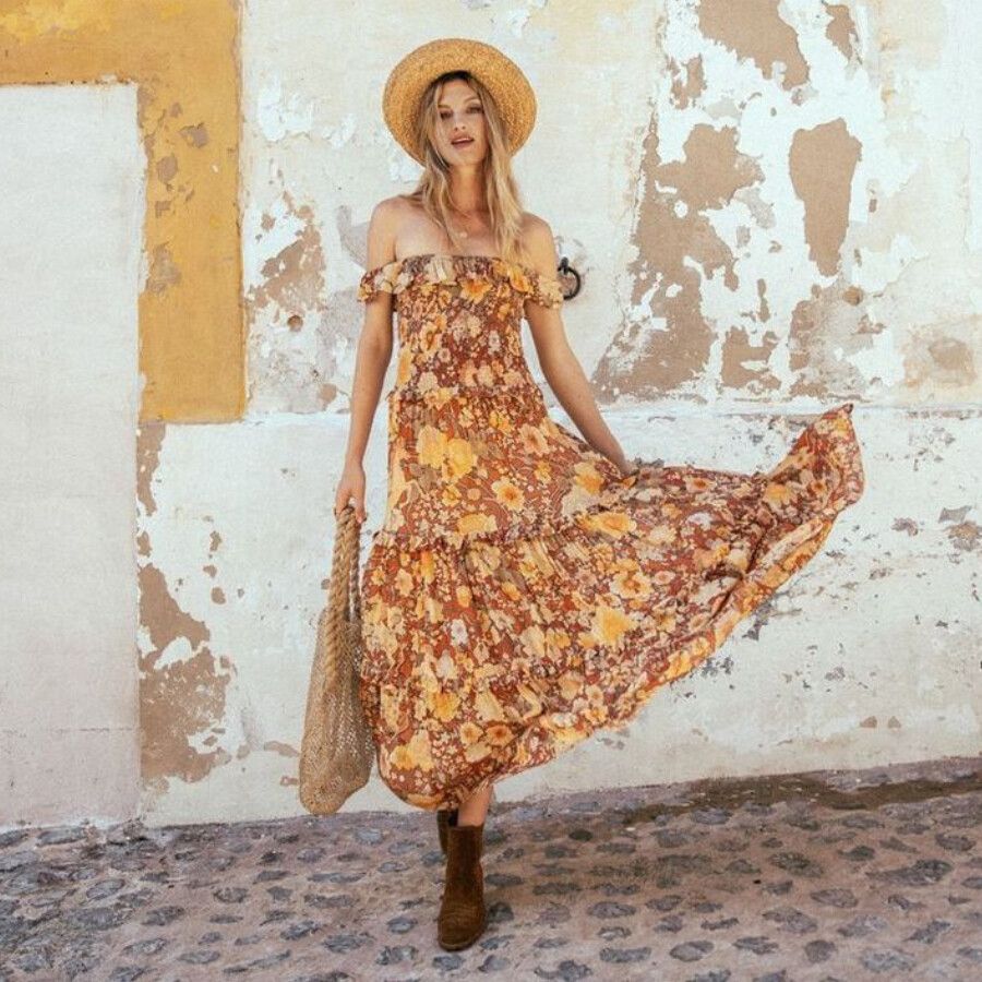 amethyst boho dress spell SPELL & THE GYPSY COLLECTIVE Amethyst Boho Dress - Amber