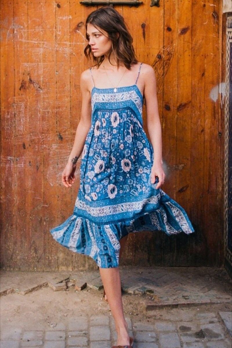 Spell & The Gypsy Collective - Spell Zahara Midi Dress, Size Medium. on  Designer Wardrobe