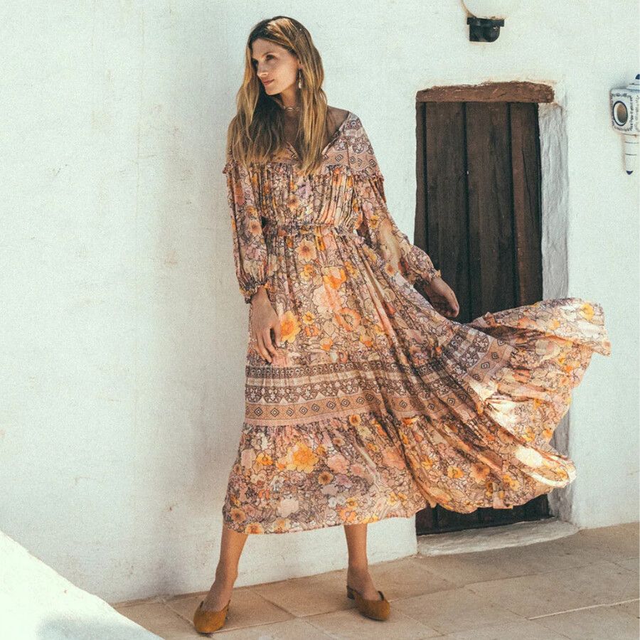 amethyst boho dress spell SPELL & THE GYPSY COLLECTIVE Amethyst Boho Dress - Amber