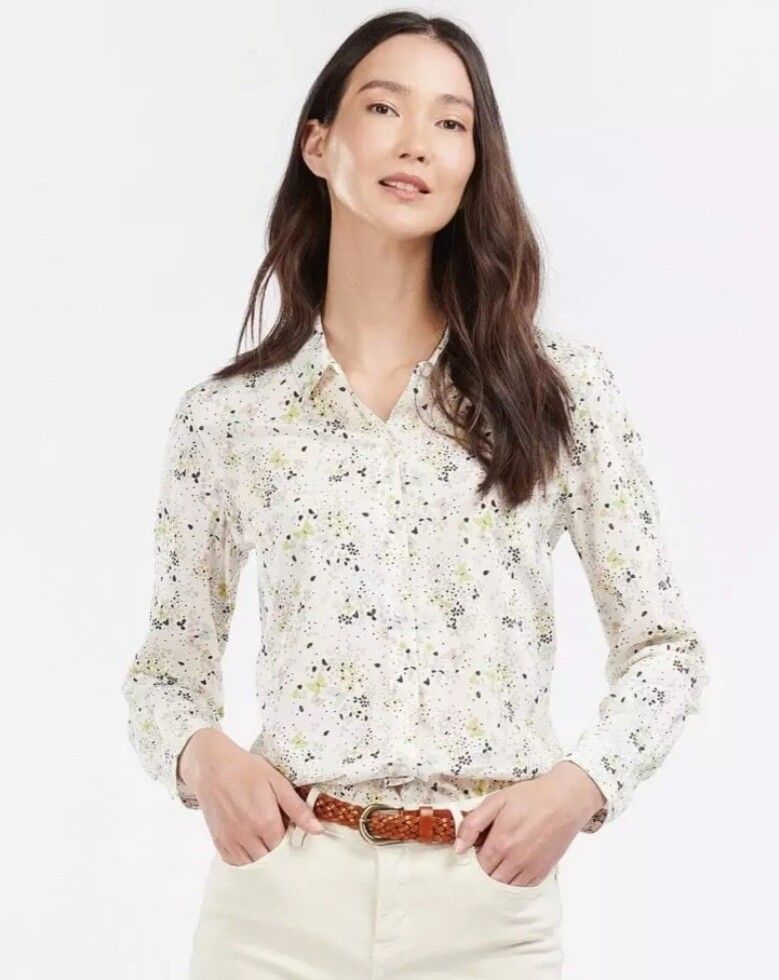 Barbour White Floral Long Sleeve Shirt