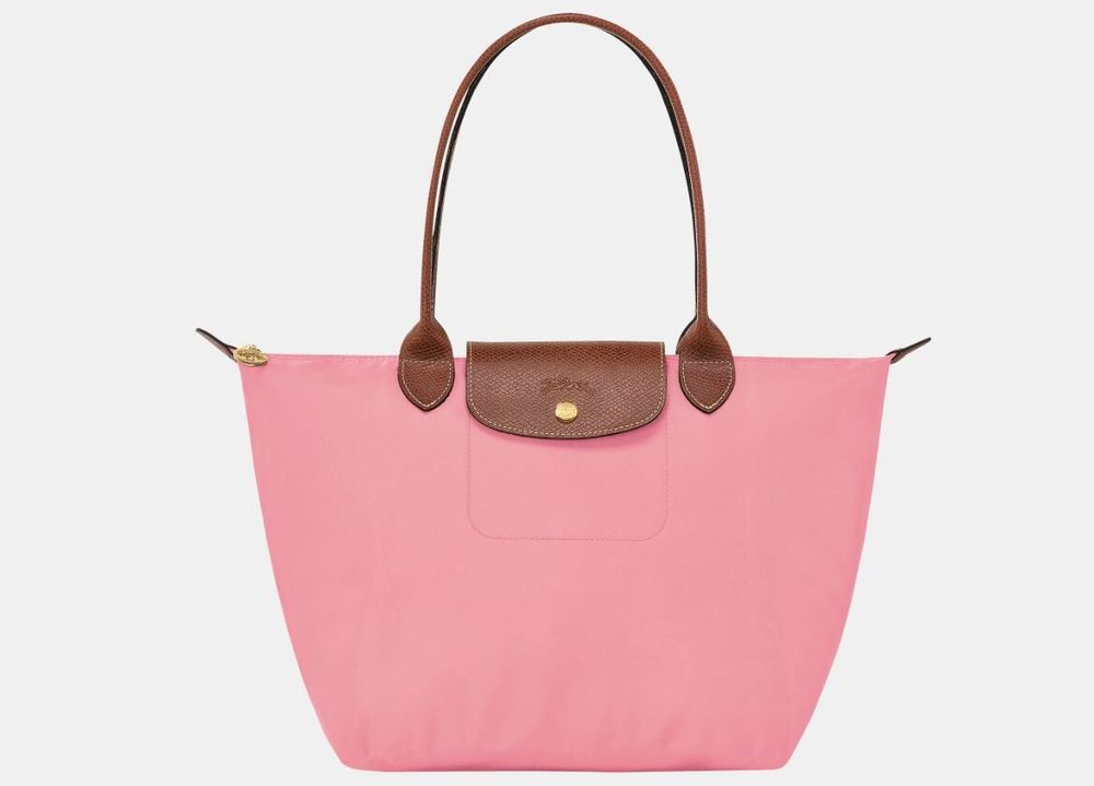 Longchamp Le Pliage Original Leather Foldable Tote in Marshmallow