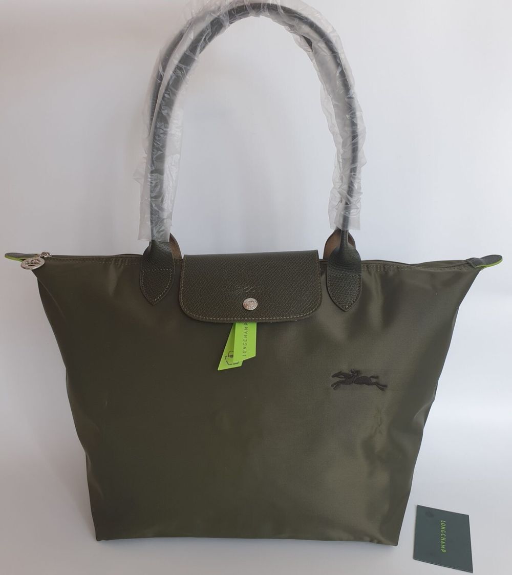 Longchamp Le Pliage Large Green Forest Shoulder Tote