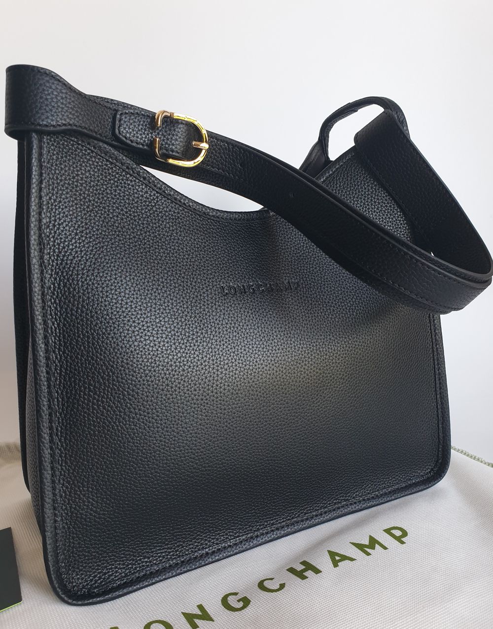 Longchamp Le Foulonne Black Leather Bag