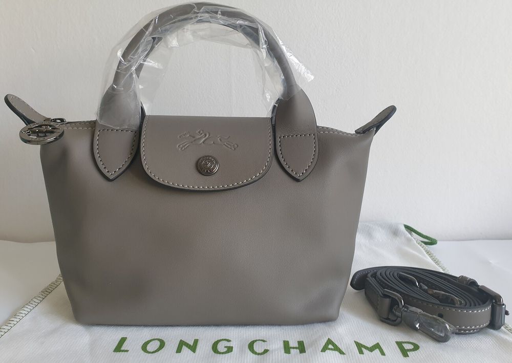 Longchamp Le Pliage Xtra XS Handbag Turtledove Grey - Cowhide leather