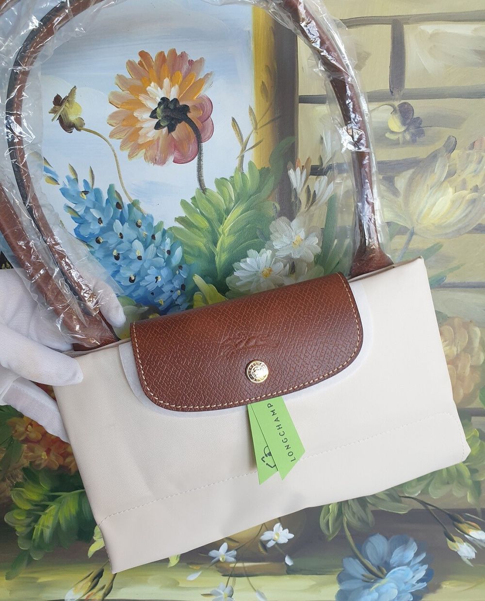 Longchamp Le Pliage Large Original White Shoulder Bag Tote