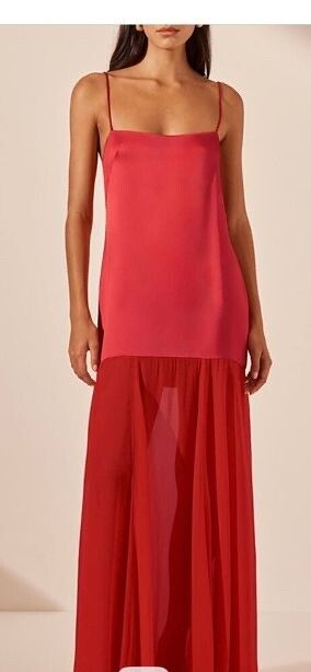 moraya dropped waist maxi dress Hire Shona Joy Moraya Dropped Waist Maxi Chill Red Size 10 From LONE Dress  Hire Bayside Melbourne – lonedresshire main image 1